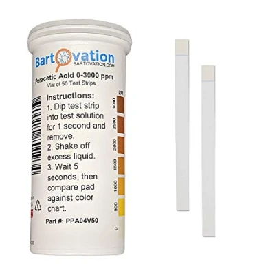 Image of Bartovation Extra High Level Peracetic Acid Test Strips, 50 PPA04V50, PE_ Polyethylene, PS_ Polystyrene