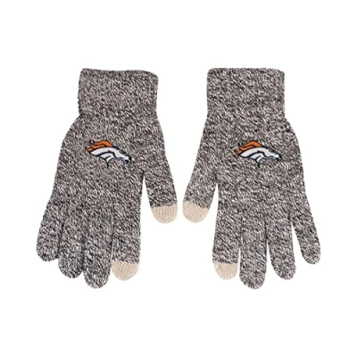 Image of FOCO NFL 2022 GREY KNIT GLOVES, Denver Broncos, One size