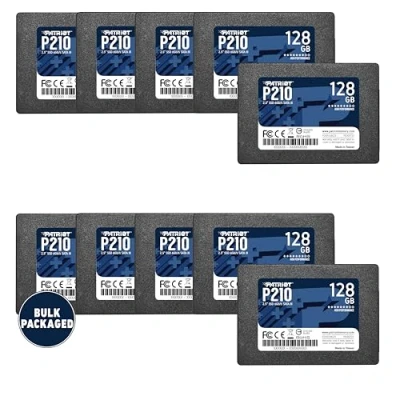 Image of Patriot P210 SATA 3 128GB SSD 2.5 Inch Internal Solid State Drive Bulk Packaged 10 Pack P210S128G2510B
