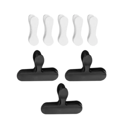 Image of Fackelmann Plastic Bag Clips, Set of 8, Food Clips for Storage, Keeping Fresh, Seal &amp; Sandwich Bags Snack Bags, Reusable Sealing Pack Black White