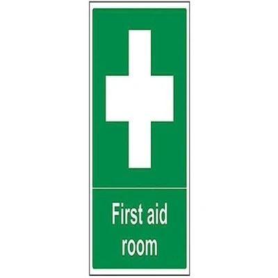 Image of V Safety First Aid Room Sign 300mm x 400mm 1mm Rigid Plastic