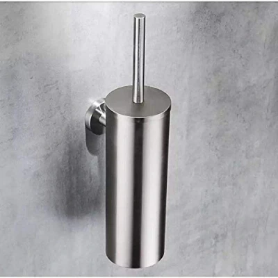 Image of Toilet Brush Holder and ， Brushed Nickel/Black Stainless Steel Bathroom Wall Mounted Black