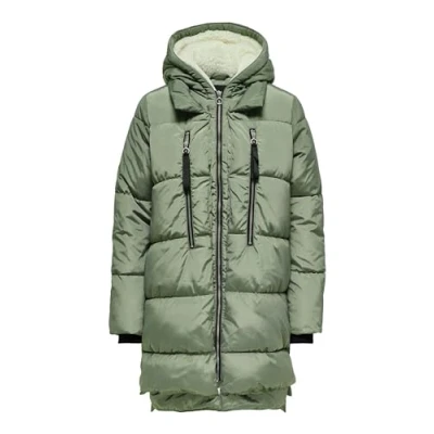 Image of Only Women&#039;s Onlnora Long Puffer Coat CC Otw, Sea Spray, S