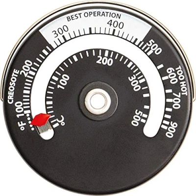 Image of Netagon Magnetic Thermometer Flue Pipe Fireplace Accessories for Stove Heater, Log Burner &amp; Increase Efficiency and Optimise Fuel Consumption