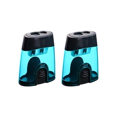 Image of Eagle Manual Pencil Sharpener, 2 Holes, for Standard and Jumbo Color Pencils, 24x51x63 MM, Perfect Kids, Pack of (Blue)