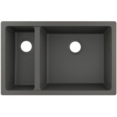 Image of hansgrohe S51 Stone Grey SilicaTec Undermount Kitchen Sink 1.5 Bowl S510 U635
