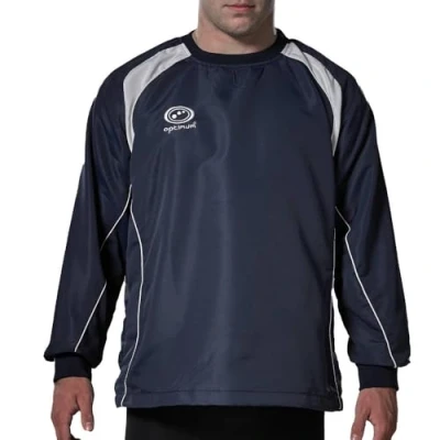 Image of Optimum Unisex Junior Windbreaker Sports Contact Top Stay Cool and Comfortable During Rugby Football Trainings in All Weather Navy/White,Large Boys