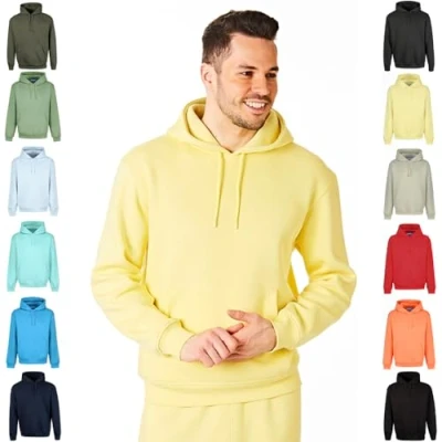 Image of RIPT RCSWT763 Men&#039;s Hooded Soft Touch Loungewear Hoodie Sweatshirt Top, Yellow, S