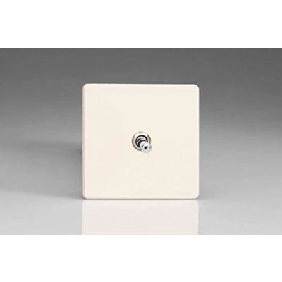 Image of Varilight Primed Ready to Paint Flat Plate Screwless 1 Gang 10 Amp Toggle Switch