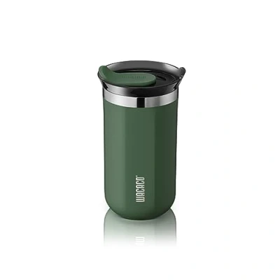 Image of WACACO Octaroma Lungo Vacuum Insulated Coffee Mug, Double Wall Stainless Steel Travel Tumbler with Drinking Lid, 10 fl oz(300ml), M Size, Green