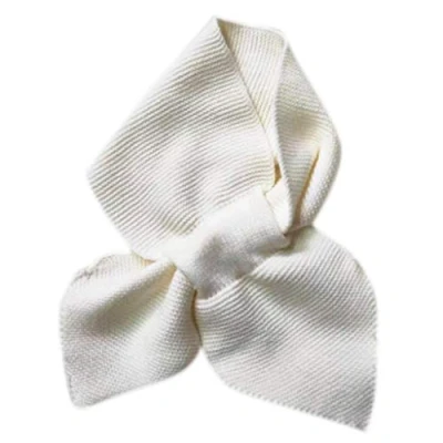 Image of Women Knitted Cross Collar Scarf Winter Thicken Warm Solid Color Crochet Loophole Slim Neckerchief Sweet Bowknot Neck Warmer Small Scarf, Woolen Guard and Bib