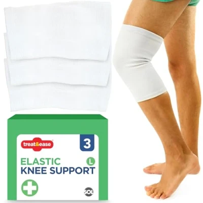 Image of 3pk Knee Support Large Size Compression Sleeve for Running, Squats, Sports, Arthritis, Joint Pain, Ligament Injury Women Running Men Sleeves