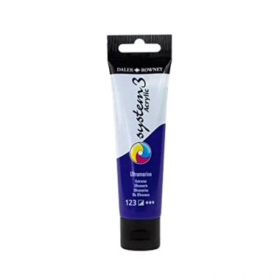 Image of Daler Rowney System3 Acrylic Paint, Plastic Tube, 2oz 59 ml, Ultramarine Blue