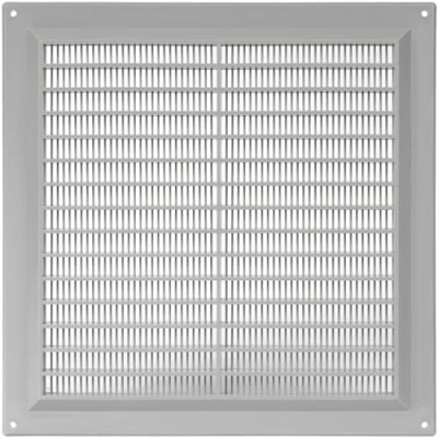 Image of 10&#039;&#039; x Inch / 250 mm Plastic Vent Cover Grey Square Soffit Exhaust Ventilation Louver Air Inlet Grille Built in Screen Mesh HVAC Duct