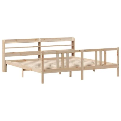 Image of Bed Frame with Headboard without Mattress 180x200 cm Super King Vidaxl