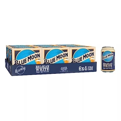Image of Blue Moon Belgian White Wheat Ale Beer 24 x 330 ml (cans)