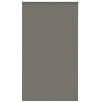 Image of vidaXL Roller Blind Blackout Grey 140x210 cm Fabric Width 136.6 Polyester