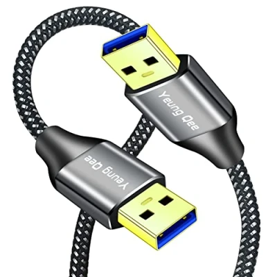 Image of Yeung Qee USB 3.0 A to Male Cable 6M, SuperSpeed Braided Data Double End Cord Connector for Hard Drive Enclosures, DVD Player, Laptop Cooler (6M/20FT)