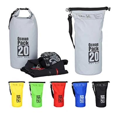 Image of Relaxdays Dry Bag, 20L, Waterproof Ocean Backpack, Ultralight Gear for Kayaks, Boating, Skiing, Sailing, Dark Grey