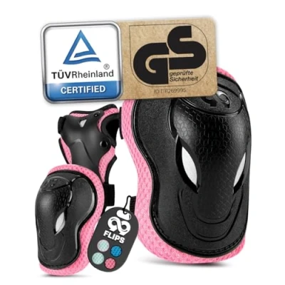 Image of 99FLIPS Kids Knee and Elbow Pads for Children Skateboard Skate Scooter Size SM Pink Toddler