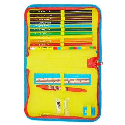 Image of The World of David Walliams Ratburger Filled Pencil Case Stationery Set 10 Colouring Pencils Eraser Sharpener Ballpoint Pen