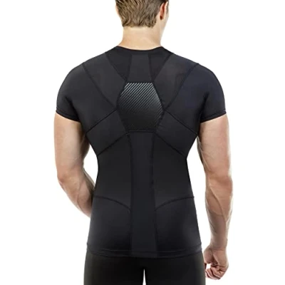 Image of Relaxsan Posture 4070 RP (Black S) T Shirt, Back Straightener Corrector for Man, Lumbar Support, Breathable