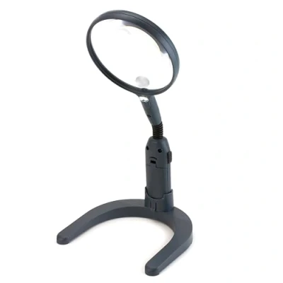 Image of Carson GN 55 MagniLamp LED Lighted Hands Free or Handheld 2 in 1 2x Magnifier with 3.5x Spot Lens, Silver
