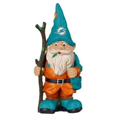 Image of FOCO Miami Dolphins NFL Holding Stick Gnome 10.5 Inches Tall, Multicolor Team Colors