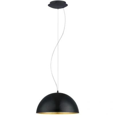 Image of Eglo Gaetano 1 Pendant lamp, Light Steel Hanging Colour: Black, Gold, Socket: E27, Ø: 38 cm