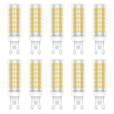 Image of ZFQ G9 LED Light Bulb, 9W (90W Halogen Equivalent), 900LM, Cool White 6000K, SMD 2835 Lamps AC85V 265V, Energy Saving Non Dimmable, 60 Beam Angle, 10 Pack