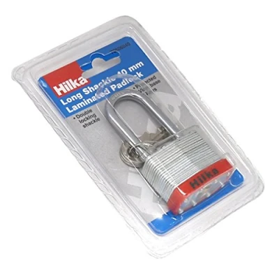 Image of Hilka 70606040 Long Shackle Laminated Padlock, 40 mm