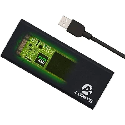 Image of ADWITS USB 3.2 5Gbps UASP to M.2 SATA SuperSpeed Adapter, External Enclosure Case Compatible with based 2230/2242/2260/2280 Key B or B&amp;M SSD Black