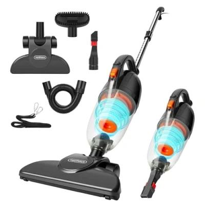 Image of VonHaus Stick Vacuum Cleaner 800W 17000Pa Corded 2 in 1 Upright &amp; Handheld with Lightweight Design, HEPA Filtration, 1.3L Dust Tank, Crevice Tool Upholstery Brush Grey
