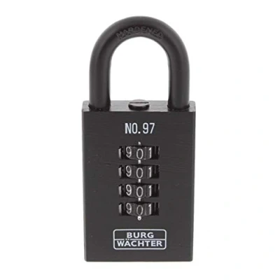 Image of BURG WÄCHTER Padlock with Combination Lock, Numero 97, 50 mm, Cast Iron, Black