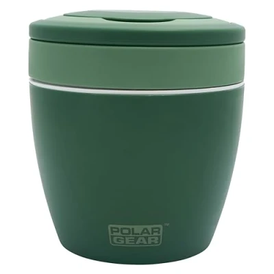 Image of Polar Gear Microwavable Food Containers with Fold Away Cutlery, Polypropylene, 500 milliliters, Green