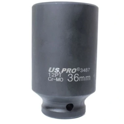 Image of US PRO Tools 36mm 1/2&quot; Drive Axle Hub Nut Socket 12 Point Deep Impact 3487
