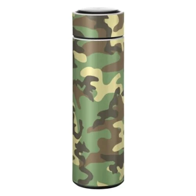 Image of Camouflage Army Camping Green Water Bottle Stainless Steel Insulated Vacuum Flask Leak Proof Thermos for Boys Girls