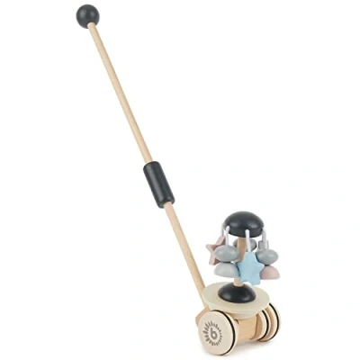 Image of Bieco push along toy baby walking toys pull wooden gritter toddler duck