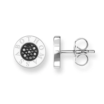 Image of Thomas Sabo Women Stud Earrings Classic Pavé Black Zirconia 925 Sterling Silver H1547 051 11