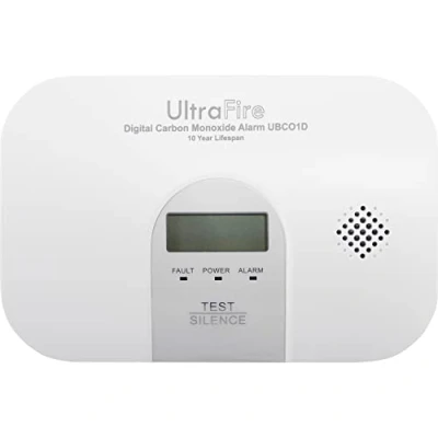 Image of UltraFire UBCO1D 10 Year Life Battery Powered Carbon Monoxide Alarm with Digital Display Warranty