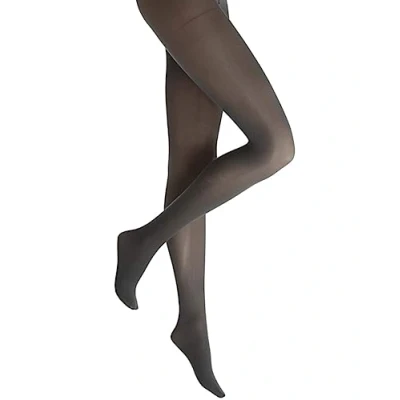 Image of Charnos Satin 30 Semi Opaque Tights in Black with Cotton Gusset, Boxer Brief and Reinforced Toe Soft Sheen Appearance X Large