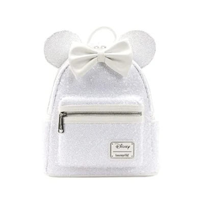 Image of Loungefly Disney Minnie Mouse Sequin Wedding Womens Double Strap Shoulder Bag Purse, Multi, One Size, Mini Backpack