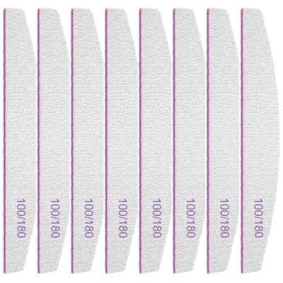 Image of 8PCS Professional Nail Files Double Sided Emery Board 100/180 Grit Washable Files, Fingernail Buffering Manicure Tools Styling Pet Grooming