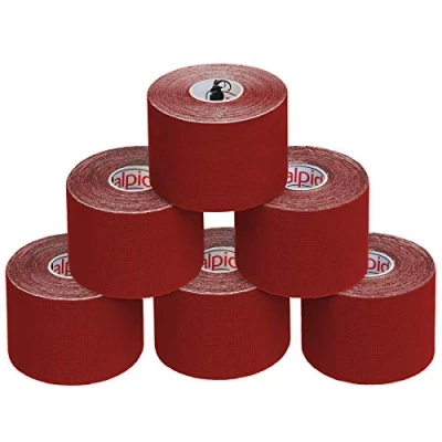 Image of ALPIDEX Kinesiology Tape 1/3/ 6/12 Rolls Many Colors 5 m x cm Application Examples E Book Skin Friendly Muscle Support Elastic Strapping Tape, Colour:red, Quantity:6