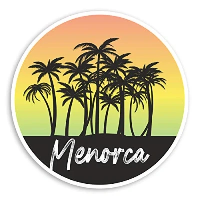 Image of 2 x 10cm Tropical Menorca Vinyl Stickers Spain Travel Luggage Sticker #30637 (10cm Wide)