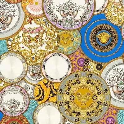 Image of Luxury Wallpaper Versace 3 Non Woven 10.05 m x 0.70 Gold Blue Violet Made in Germany 349011 34901 1