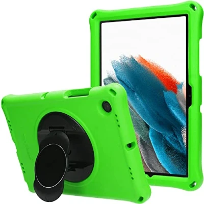 Image of TECHGEAR Bumper+ Case Compatible with Samsung Galaxy Tab A8 10.5&quot; 2022 (SM X200 /SM X205) Rugged Shockproof Soft Protective Easy Grip Body Stand, Holder, Screen Film, Kids Proof [Green]