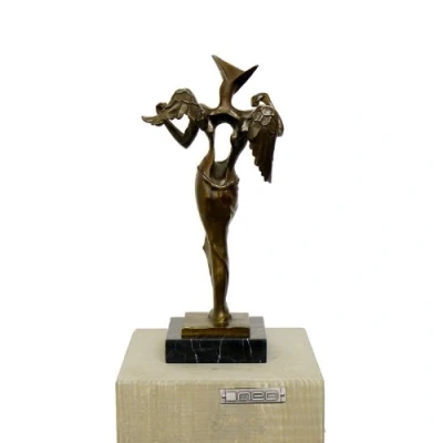 Image of Kunst &amp; Ambiente Modern Bronze sculpture Surrealist Angel signed Salvador Dali Real statue