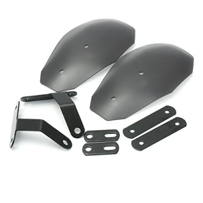 Image of Alamor Motorcycle Hand Guard Handlebar Handguards Wind Deflector Protector Shield compatible with Harley Hon da Custom Black