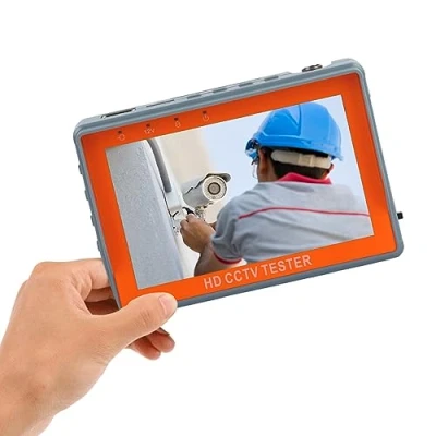 Image of POMIACAM 4 in 1 CCTV Tester Support 720P/1080P/3mp/4mp/5mp/8MP AHD, TVI, CVI &amp; CVBS Analog Camera, Security Video Monitor with 5 inch LCD Screen DC12V 1A Power Output, UTP Cable Tester, PTZ Control